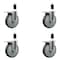 Service Caster 6'' Thermoplastic Rubber Swivel 1-3/8'' Expanding Stem Caster Set Total Lock Brake, 4PK SCC-EXTTL20S614-TPRB-138-4 - alternate 1
